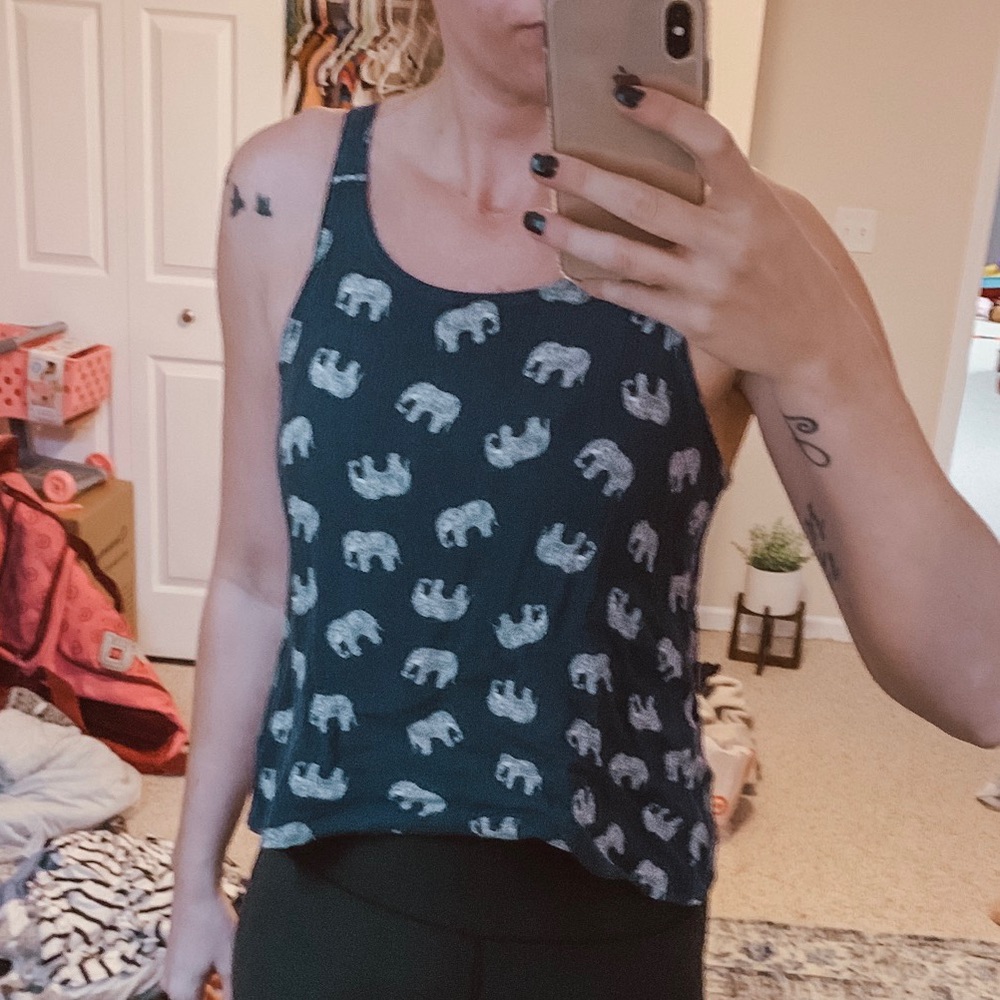Elephant Print Tank Top